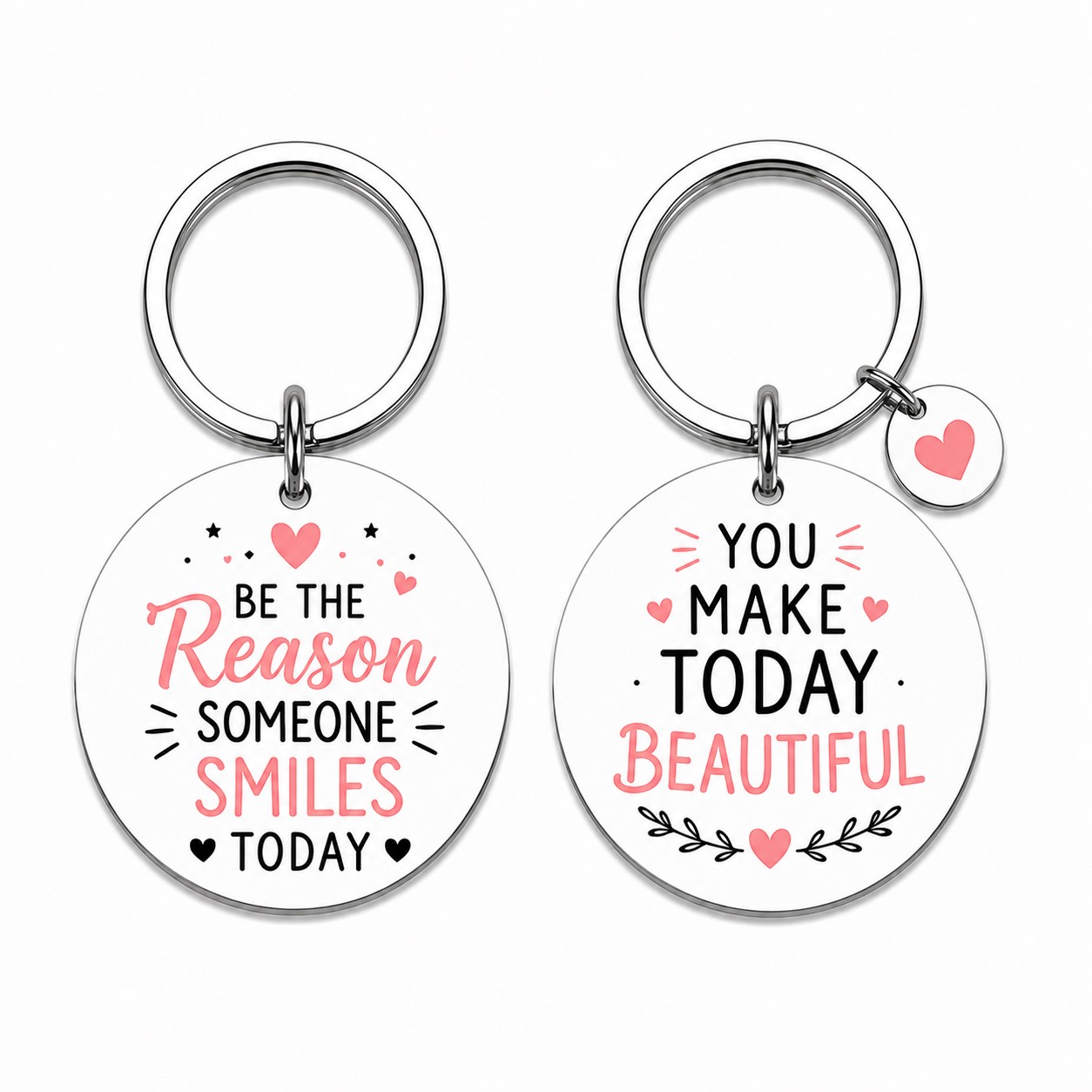 Round Stainless Steel Logo Plate Key Ring