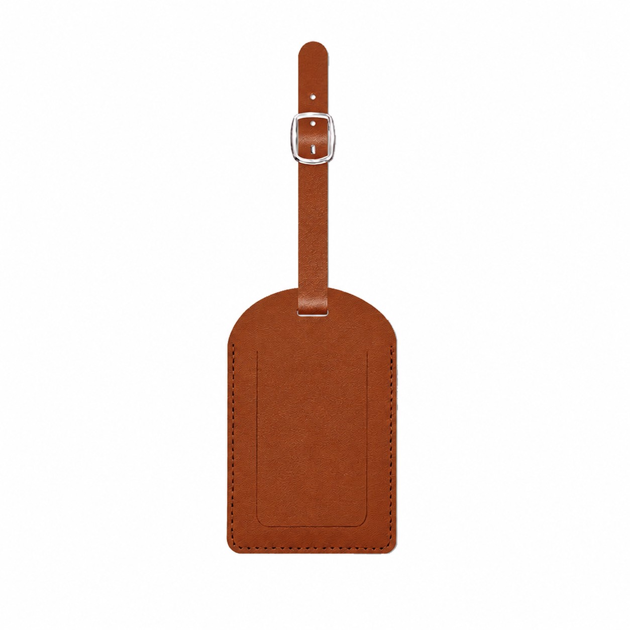Buckle Strap Travel ID Tag — Brown