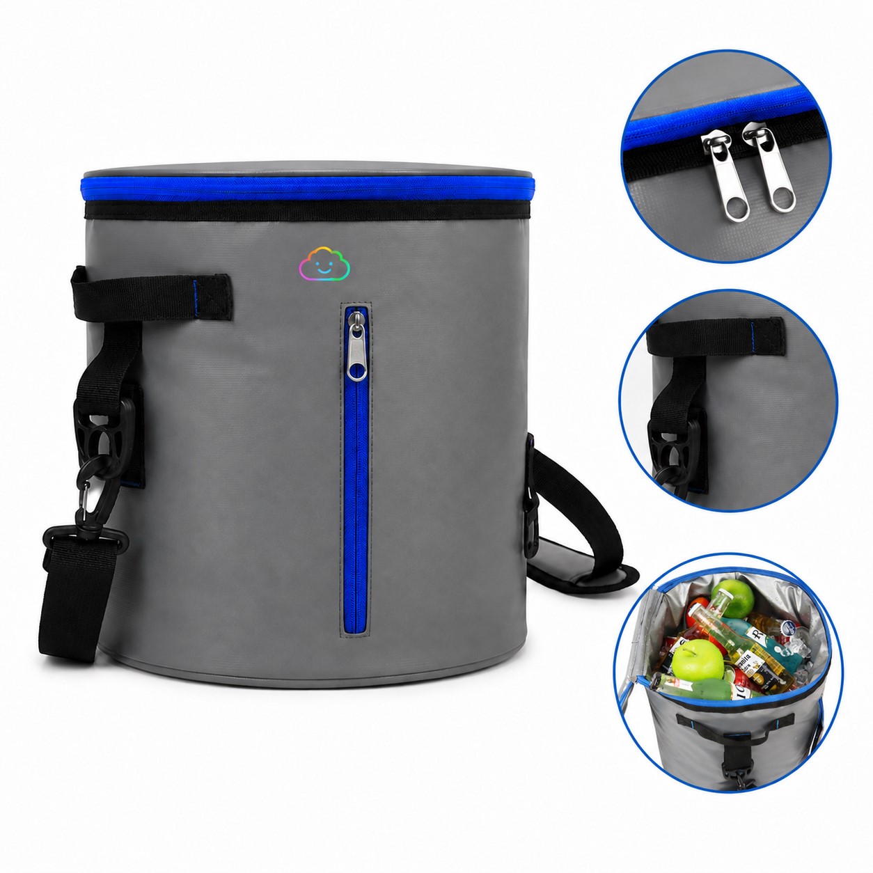 Cylindrical Polyester Shoulder Cooler Bag — view 1