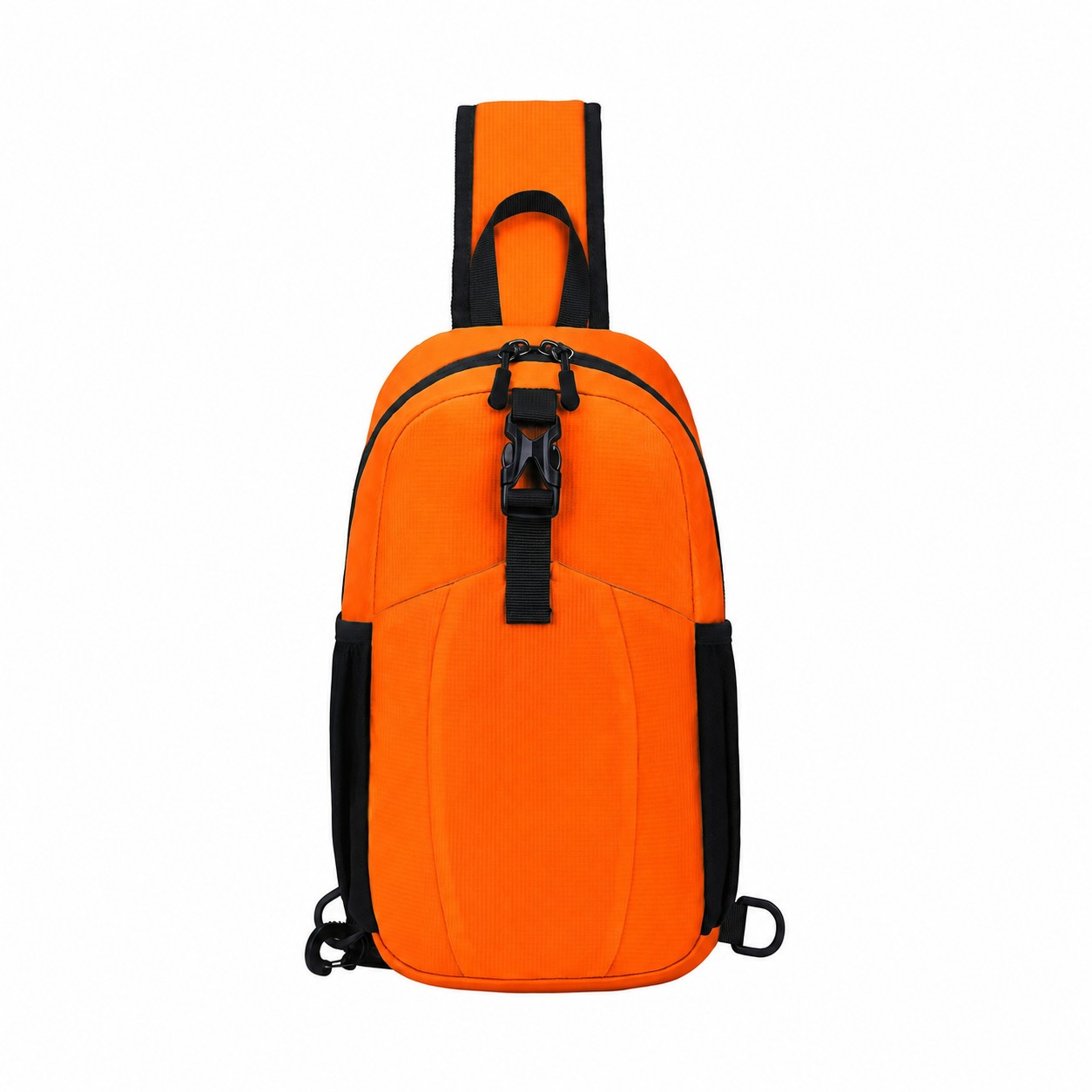 Nylon Front Pocket Crossbody Sling Bag — Orange