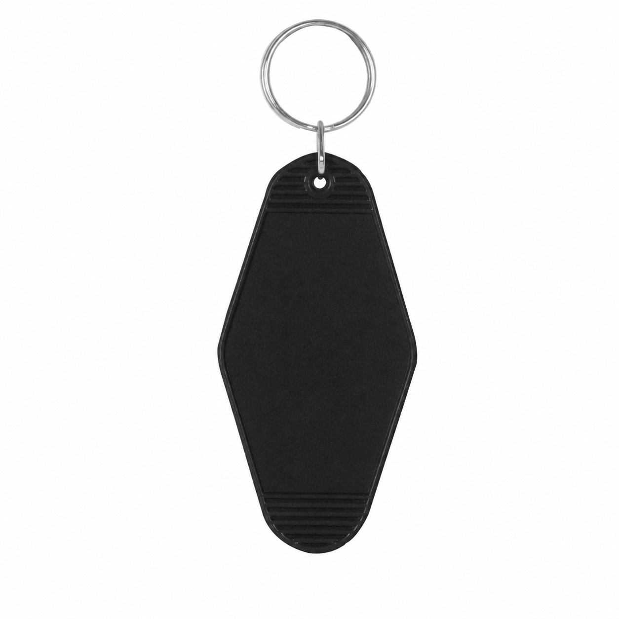 Plastic Motel Key Tag Ring — Black