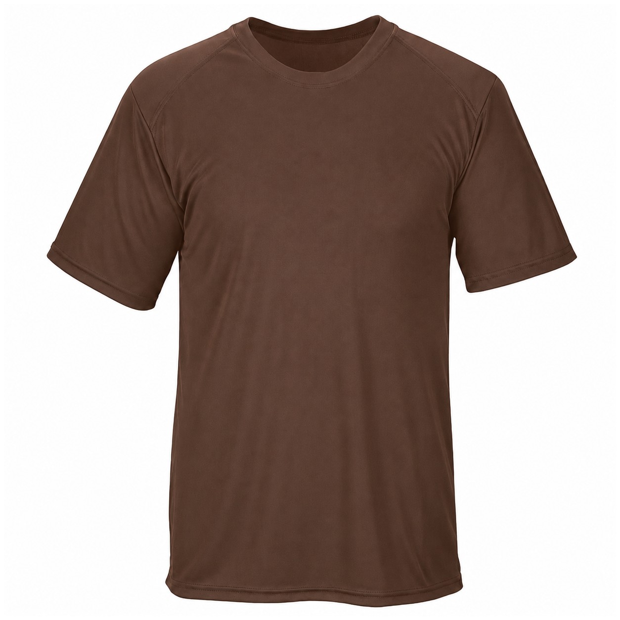 Lightweight Polyester Performance T-Shirt — Brown