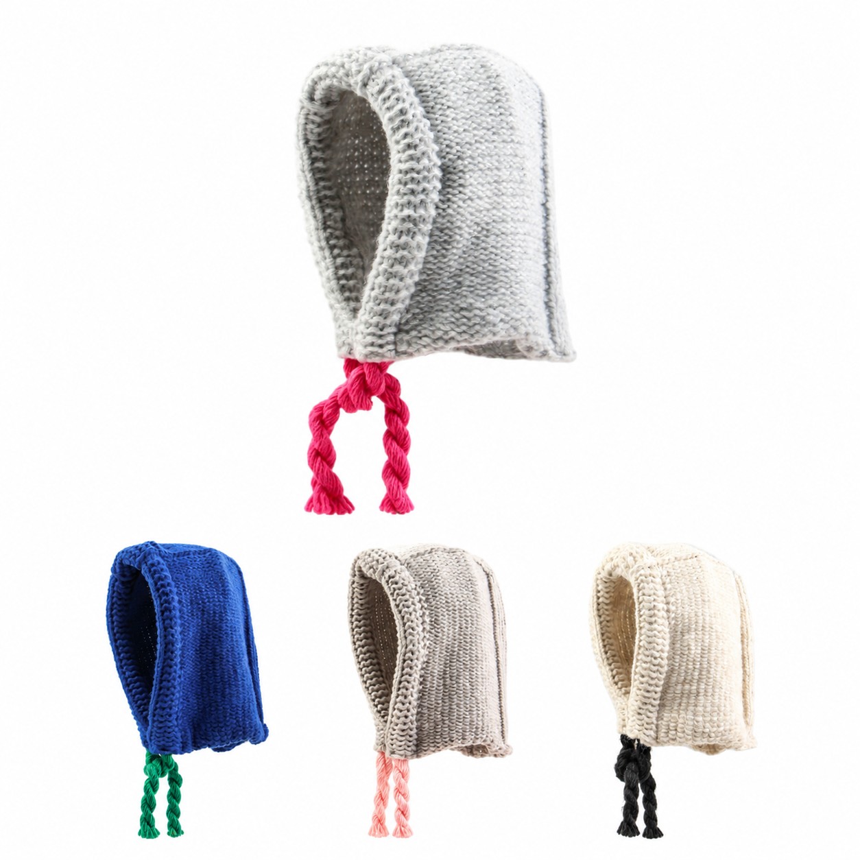 Cotton Blend Knit Balaclava Hood