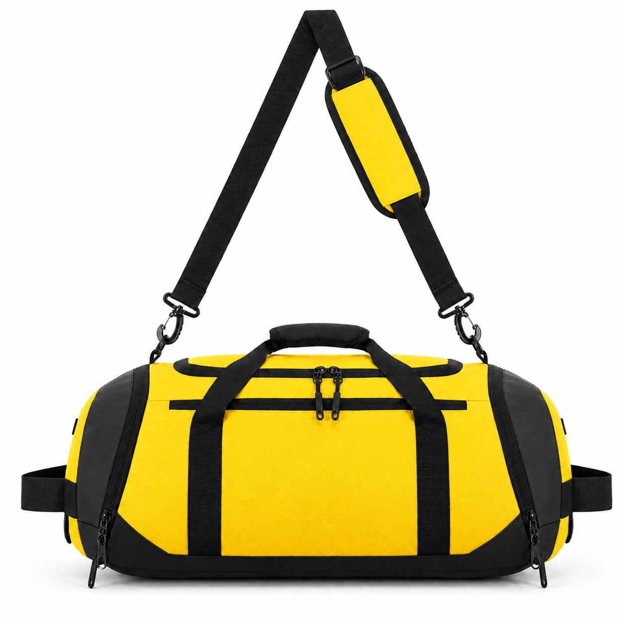 Polyester Duffel Bag With Shoe Compartment — Yellow