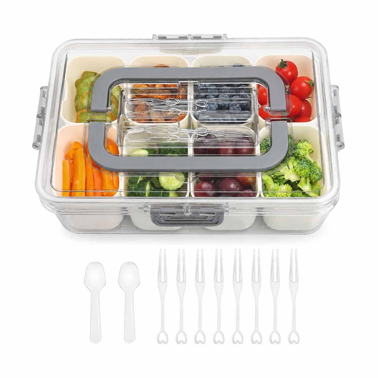 Handled Plastic Snack Serving Box — view 8