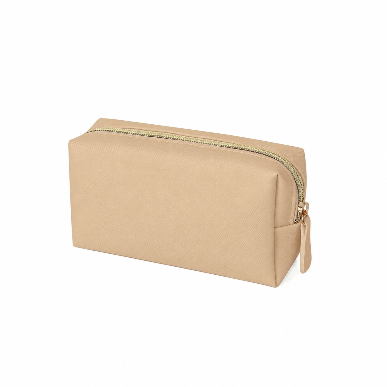 PU Leather Makeup Bag — Beige