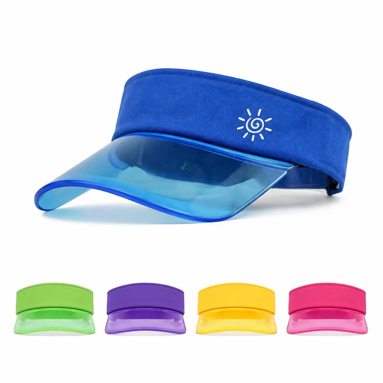 Open Top Polyester Visor With PVC Brim
