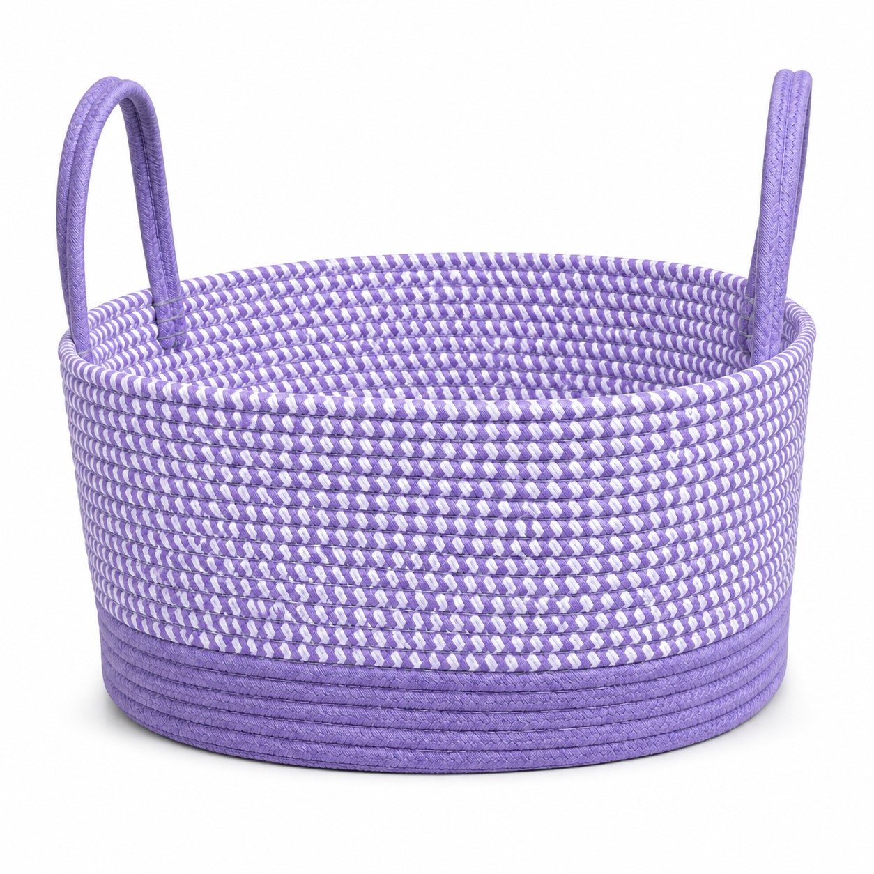 Cotton Rope Laundry Basket — Purple