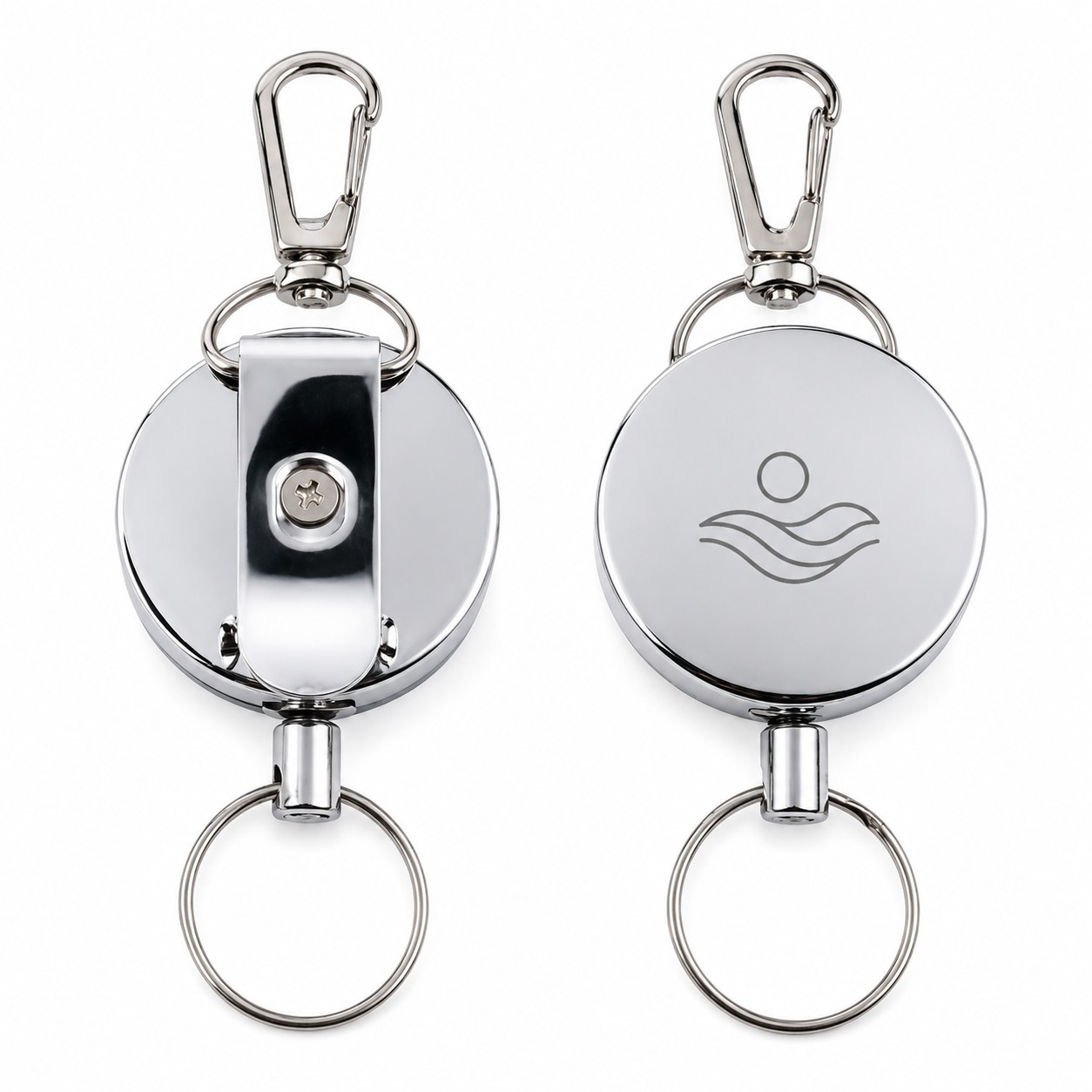 Metal Retractable Key Reel With Swivel Clasp — view 1