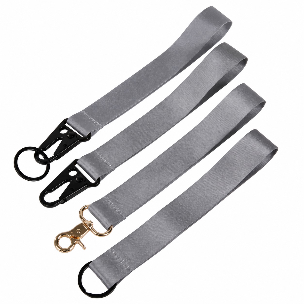 One-Inch Polyester Wrist Lanyard — Pewter Gray