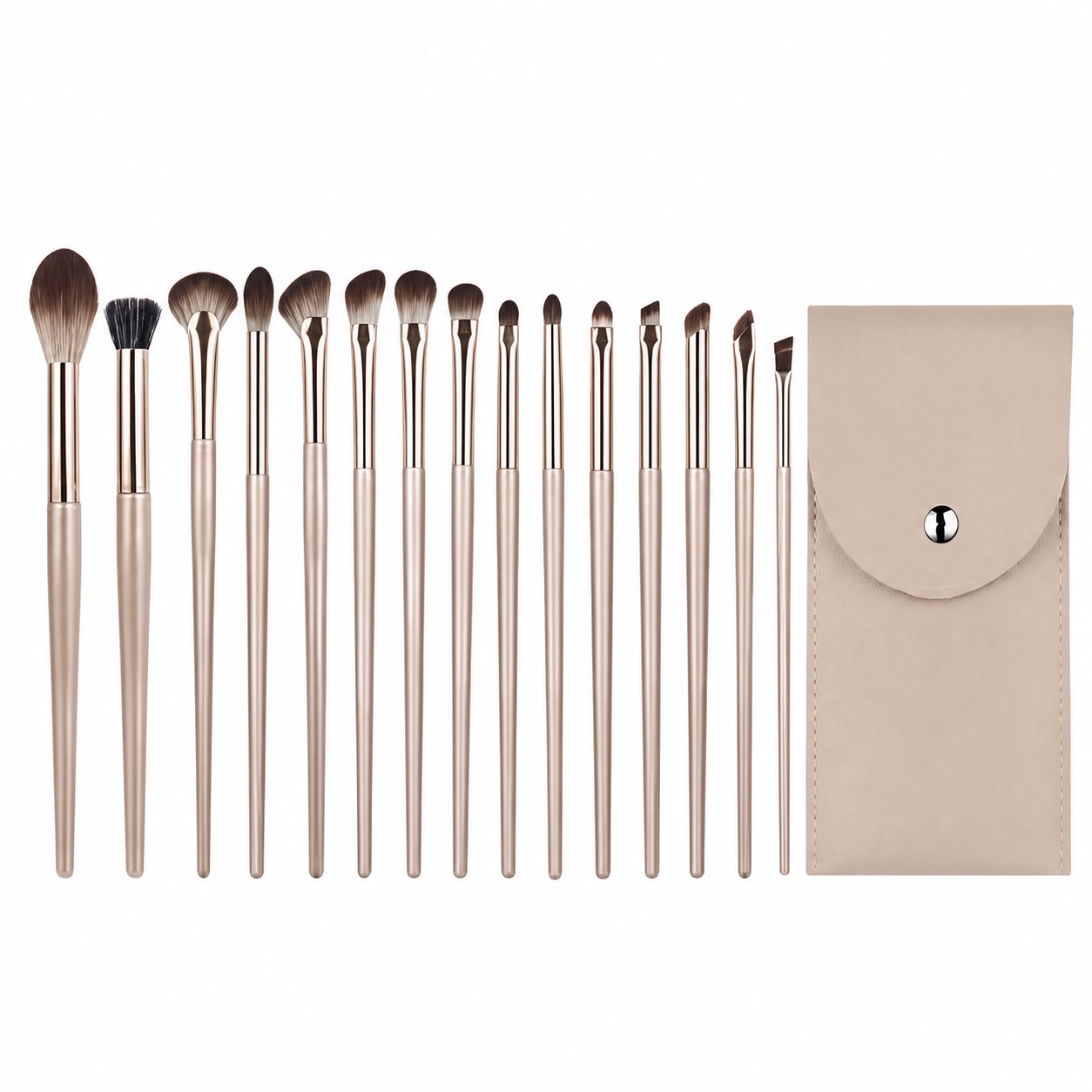 Golden Finish Synthetic Makeup Brush Set — view 2