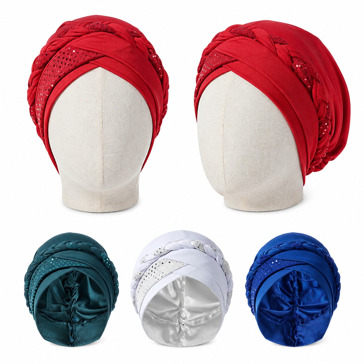 Cross Braid Polyester Turban Hat