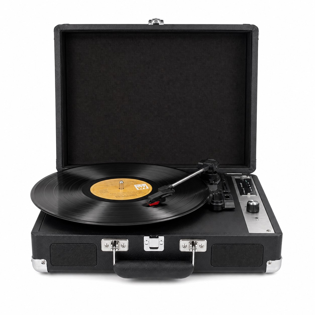 Portable Suitcase Three Speed Record Player — view 2