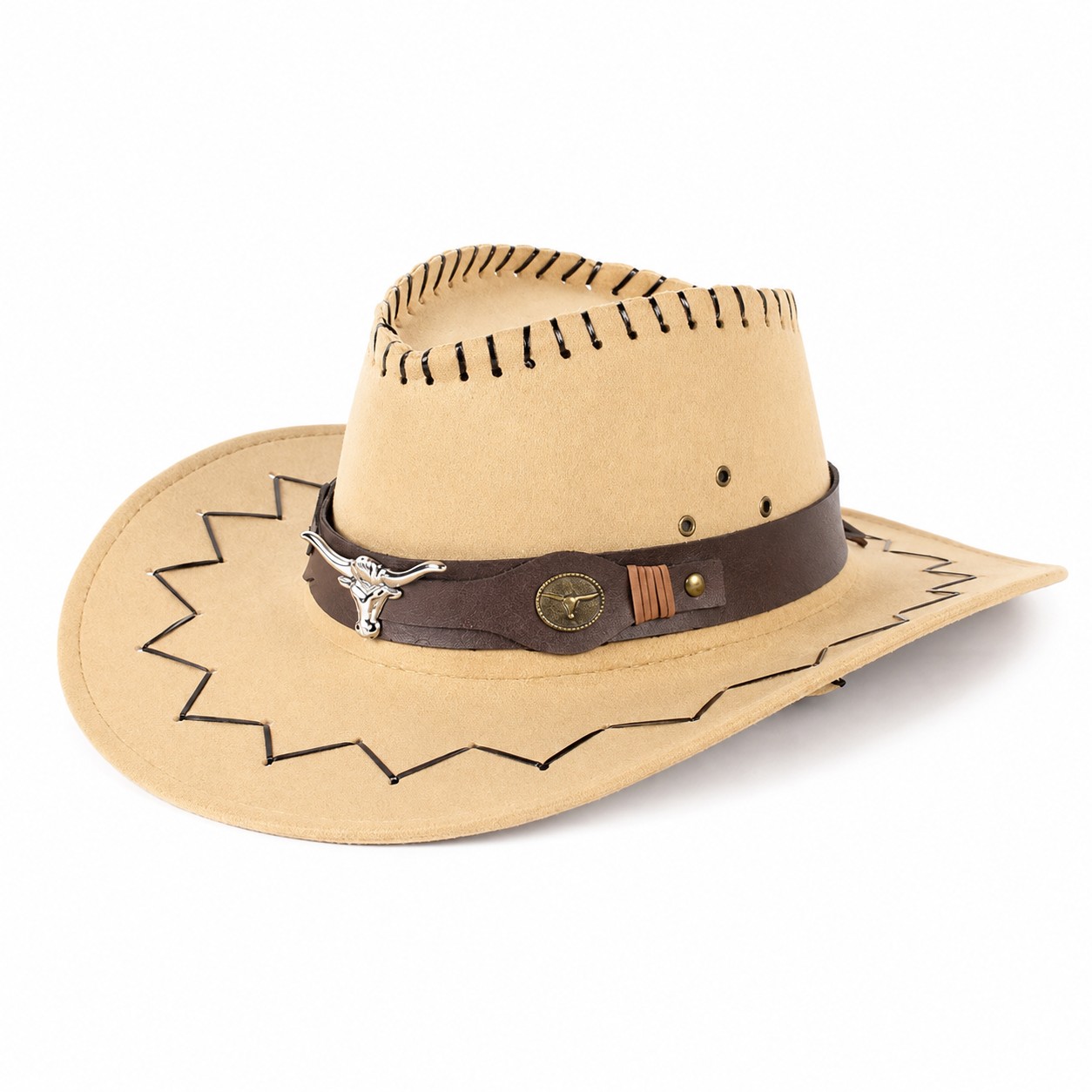 Polyester Cowboy Hat With Western Stitching — view 2