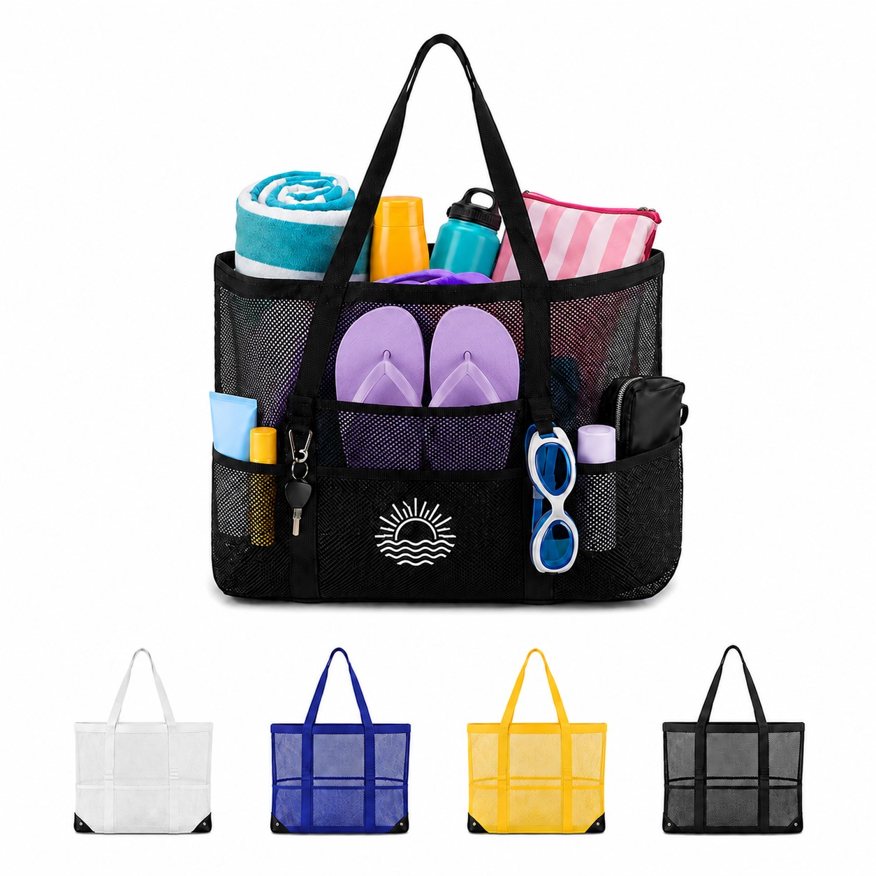 Large Nylon Multi Pocket Beach Tote
