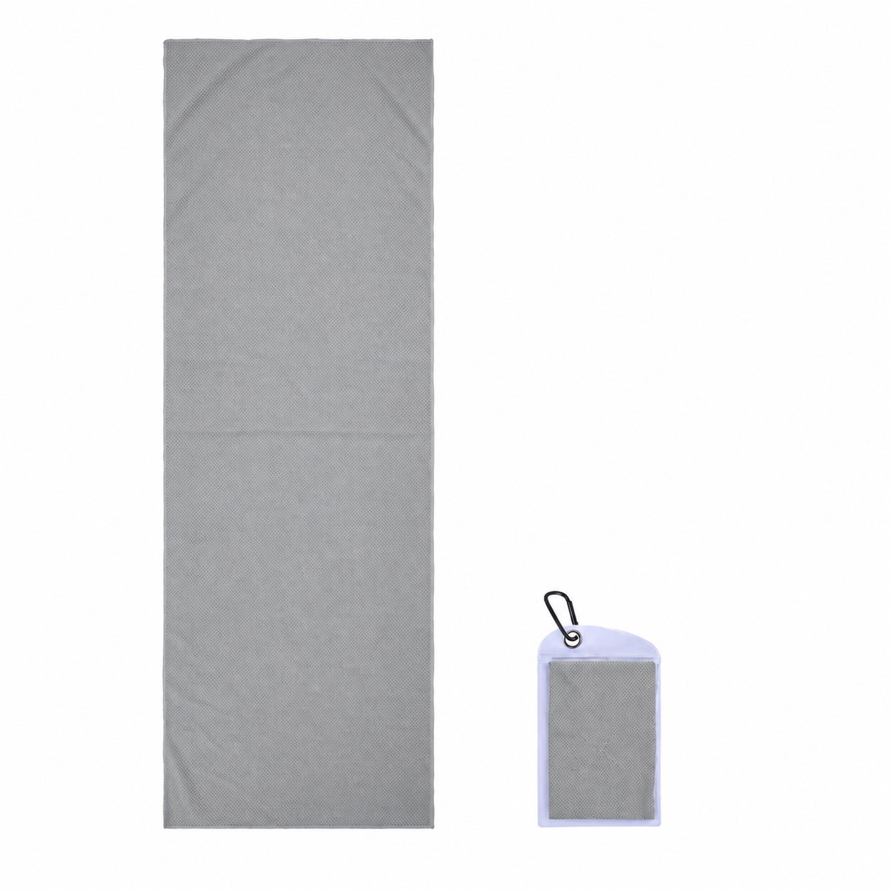 Polyester Cooling Towel With Zip Pocket — Gray