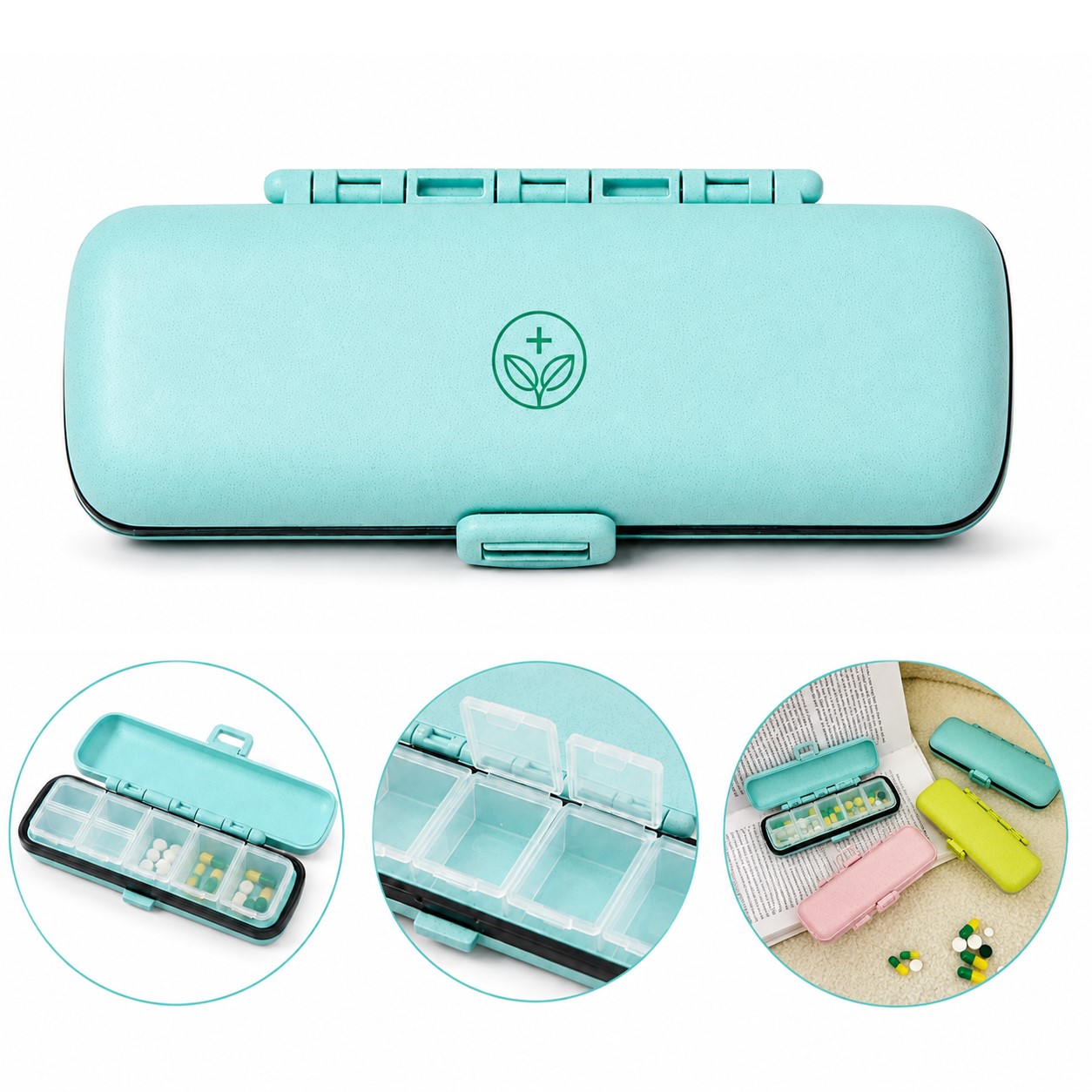 Wheat Straw Weekly Pill Organizer Case