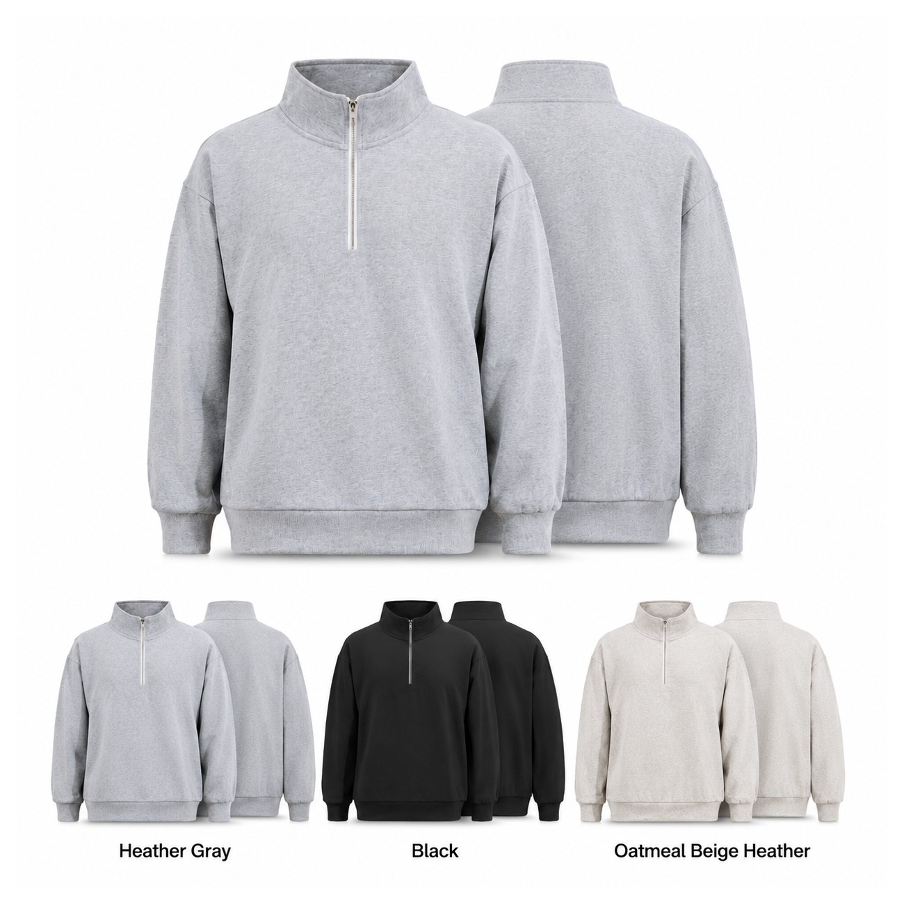Heather Gray Smooth Surface Sweatshirt