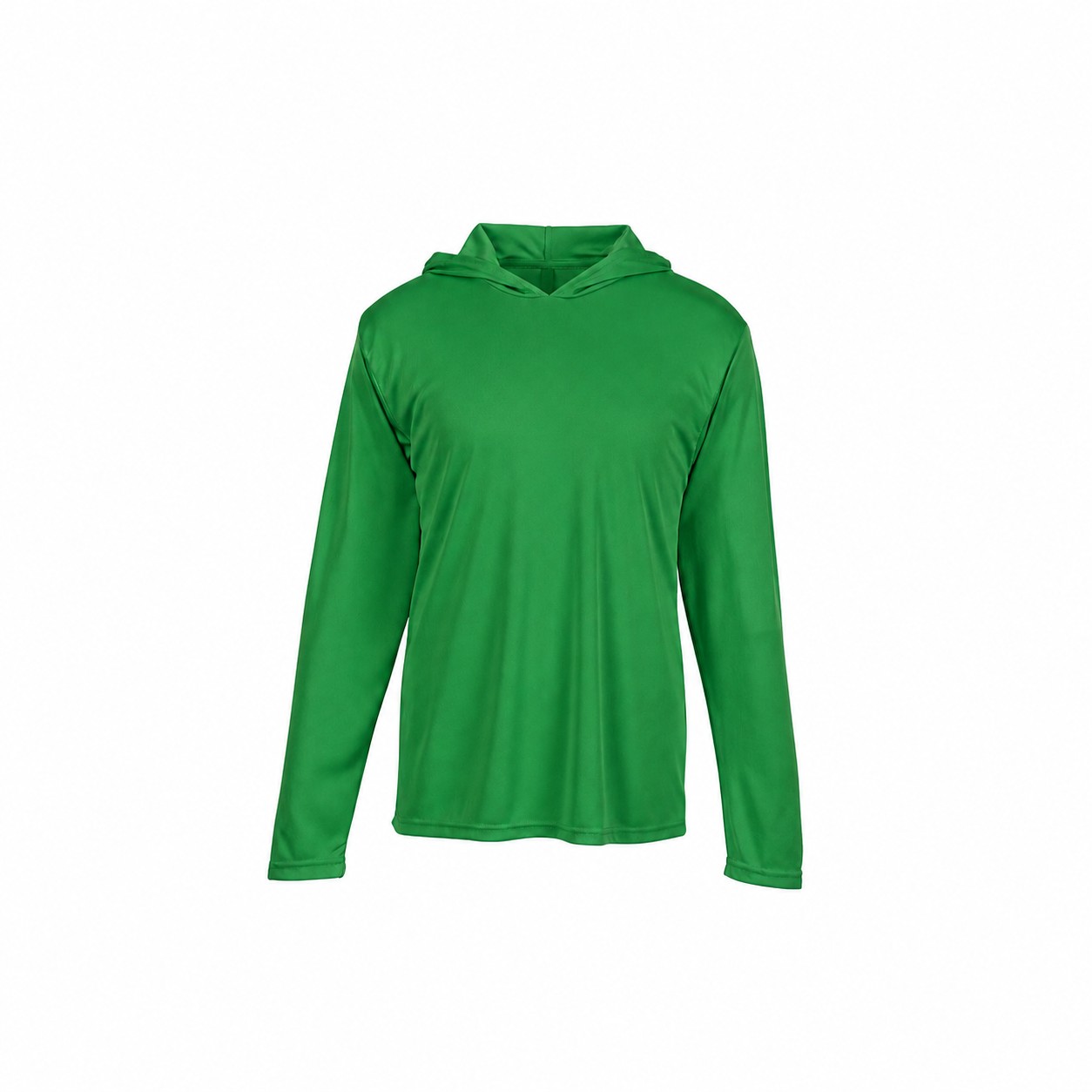 Lightweight Polyester Long Sleeve Hooded Team Shirt — Green