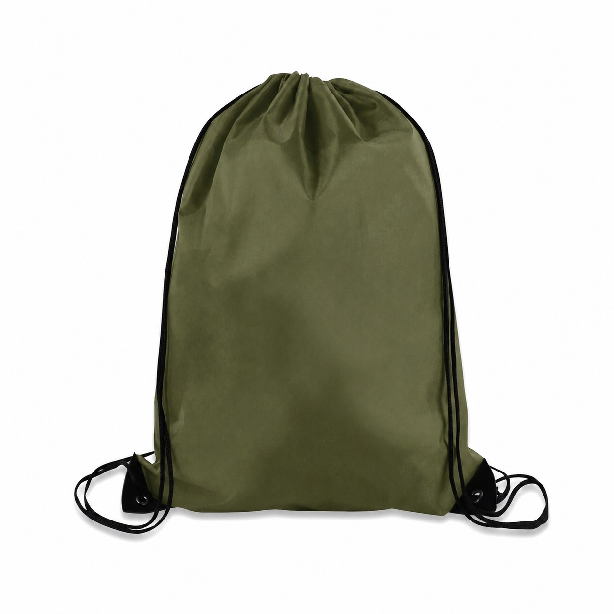 Metal Grommets 210D Polyester Drawstring Bag — Army Green