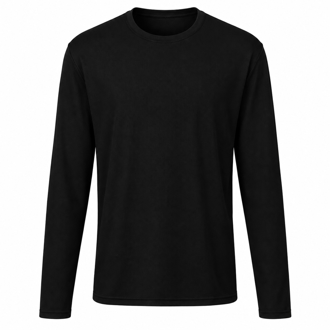 Ladies Polyester Spandex Zip Neck Pullover — Black