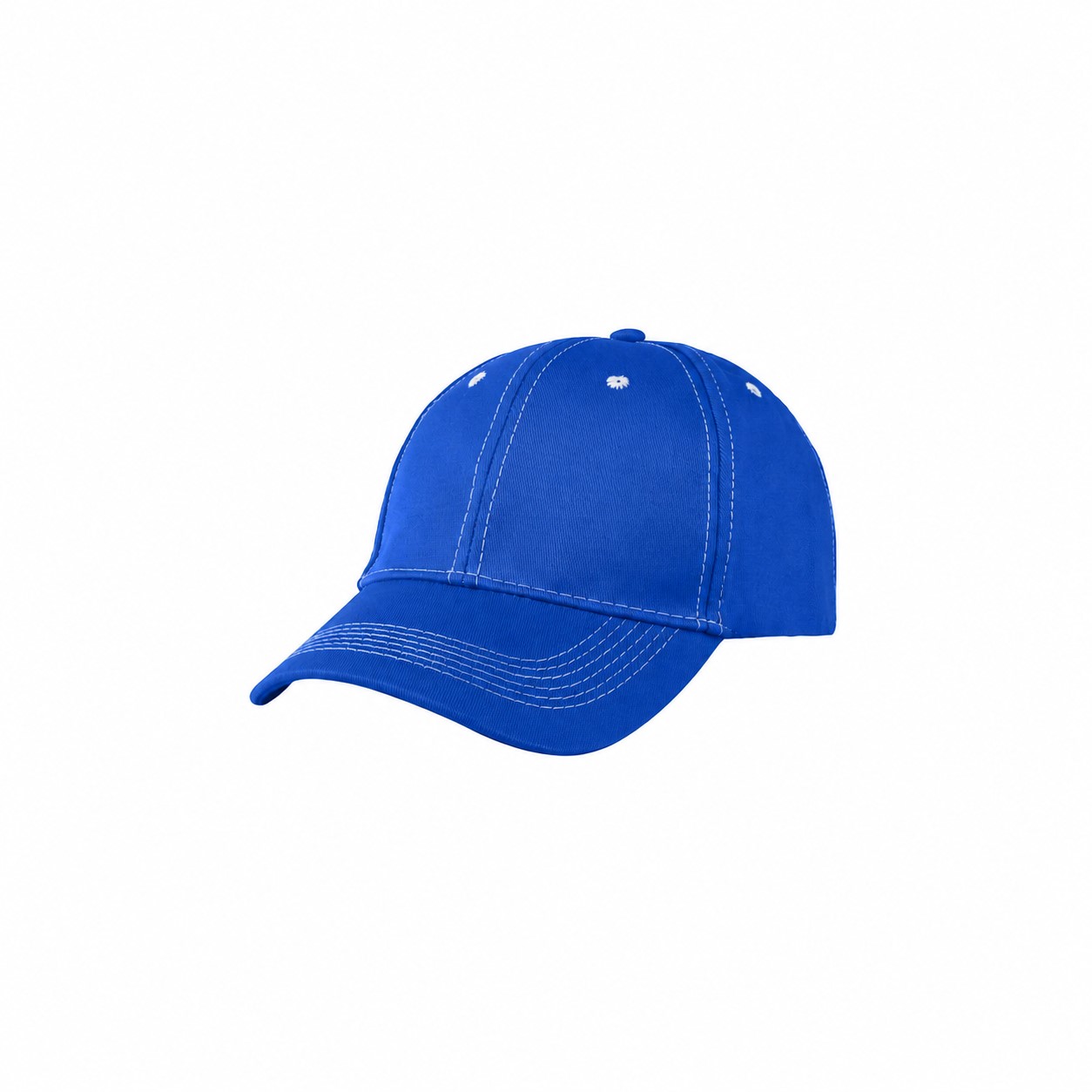 Pre-Curved Cotton Visor Structured Cap — Royal Blue
