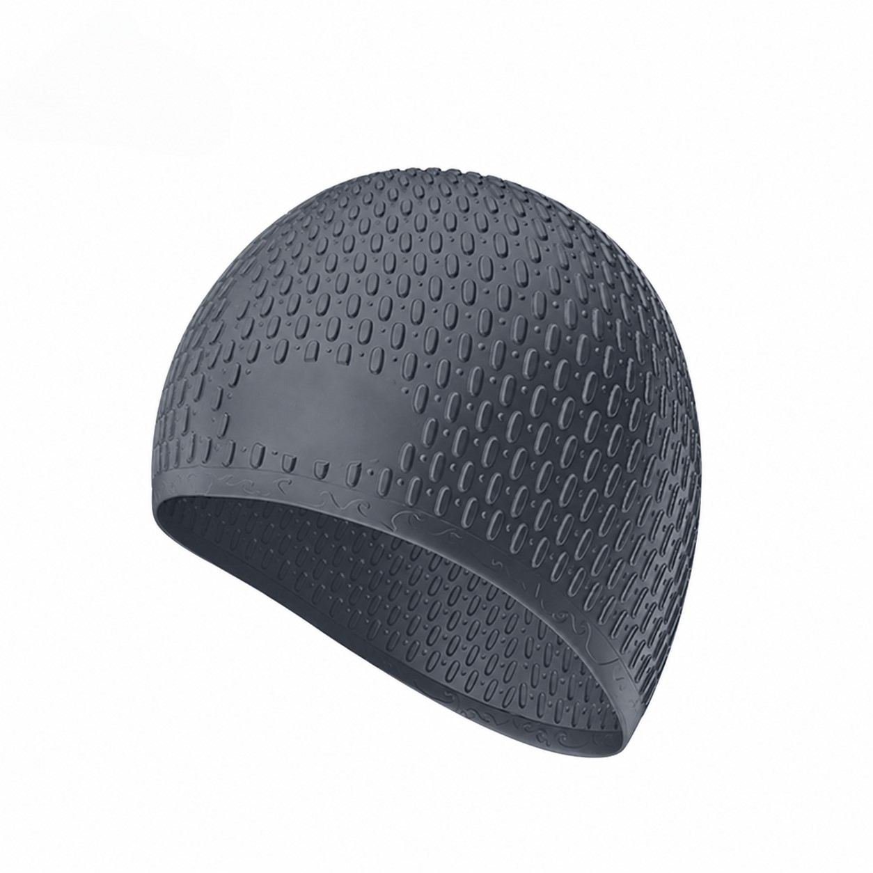 Water Drop Silicone Swim Cap — Gray