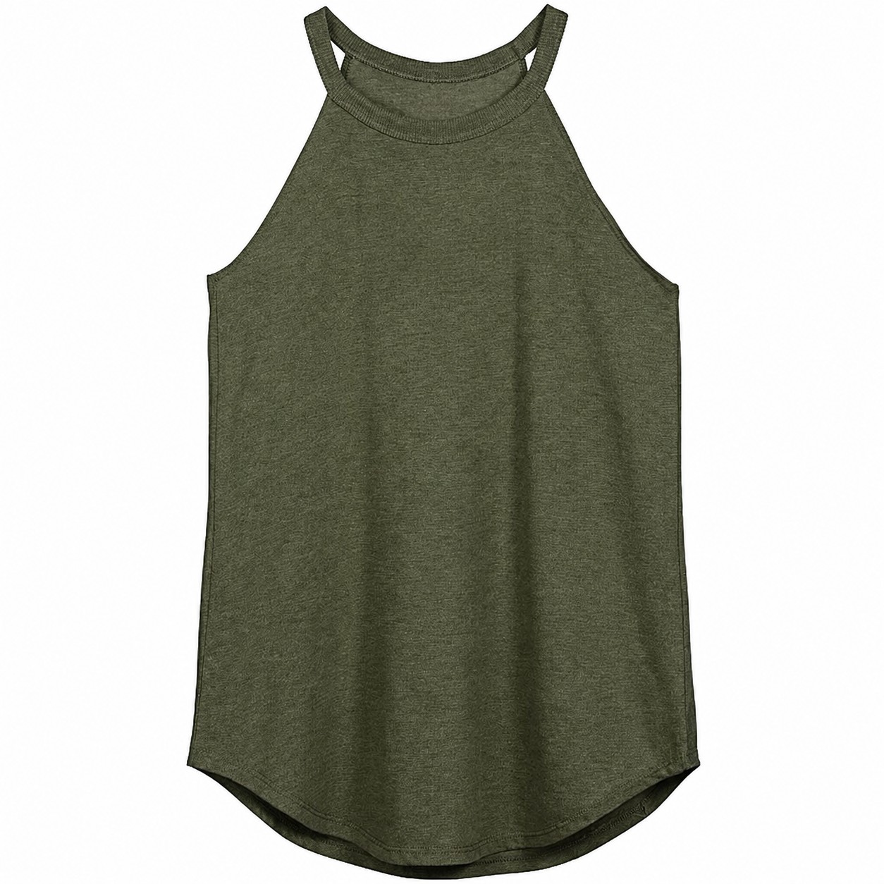 Ladies High Neck Tri Blend Tank Top — view 2