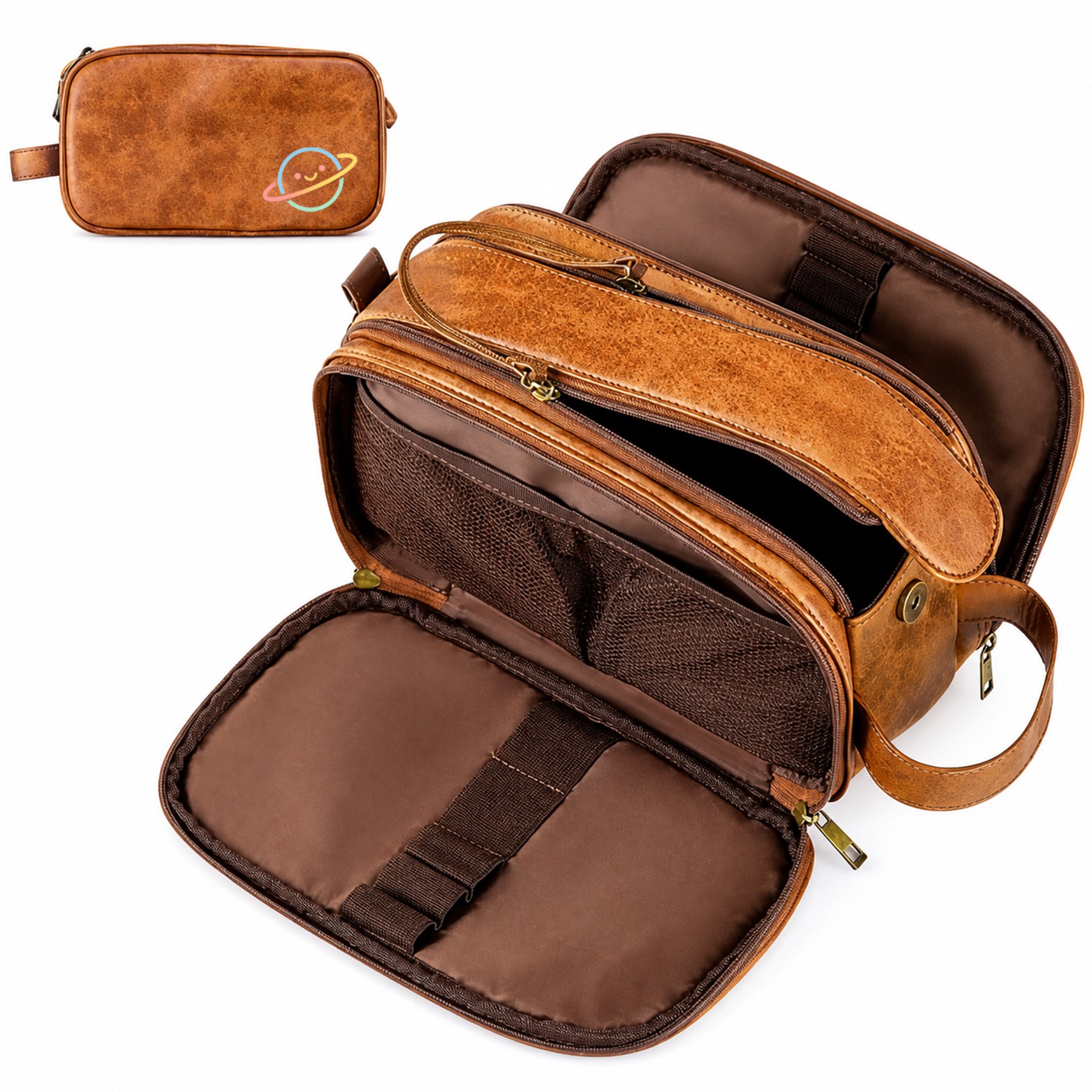 Large PU Leather Travel Cosmetic Bag