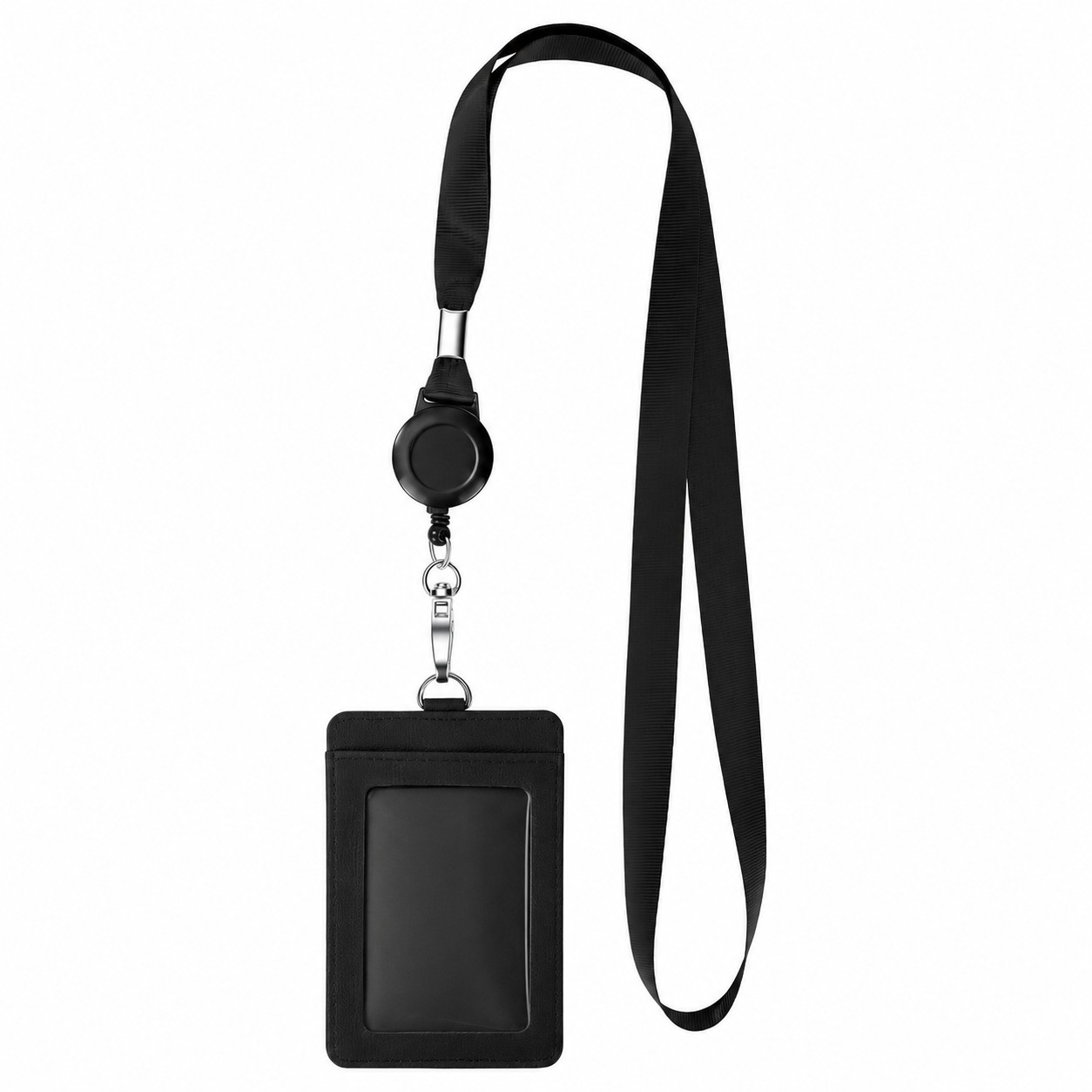 Retractable Reel PU Badge Holder Lanyard — view 2