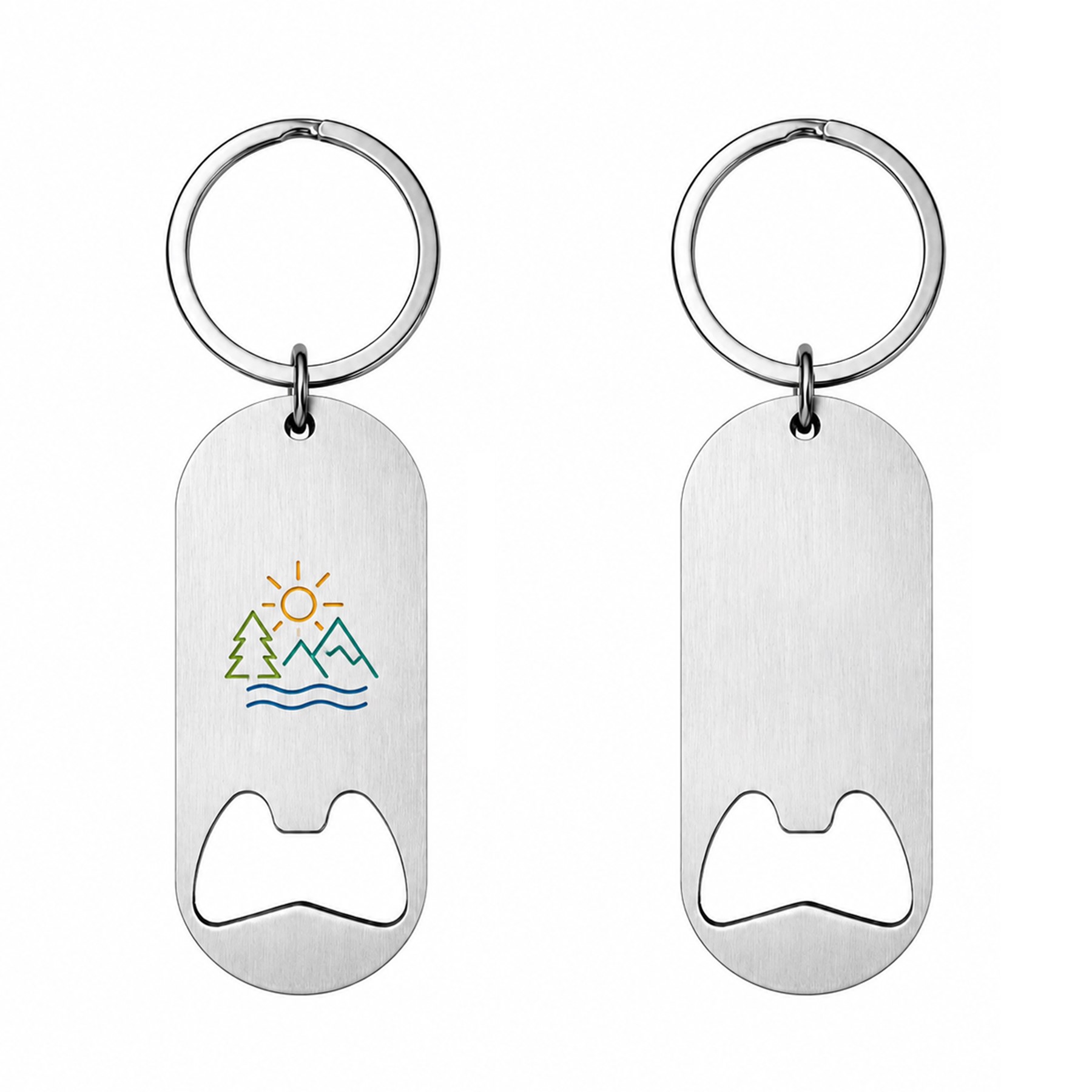Brushed Stainless Steel Opener Keychain