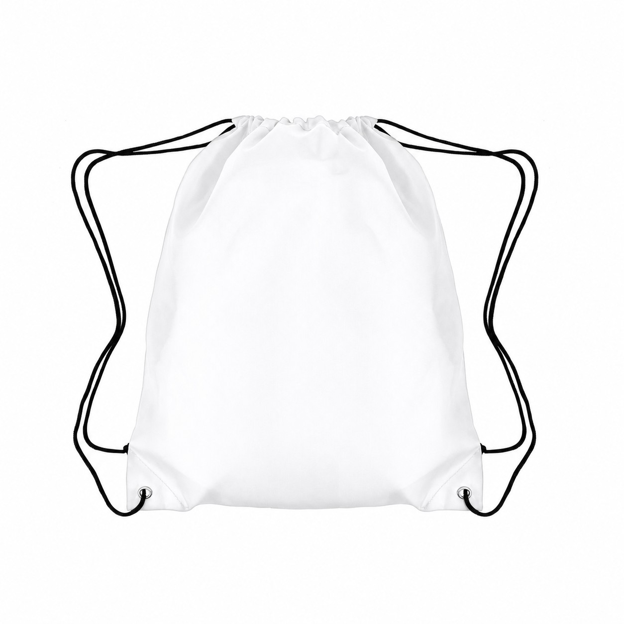 Drawcord Closure 210D Polyester Drawstring Bag — White