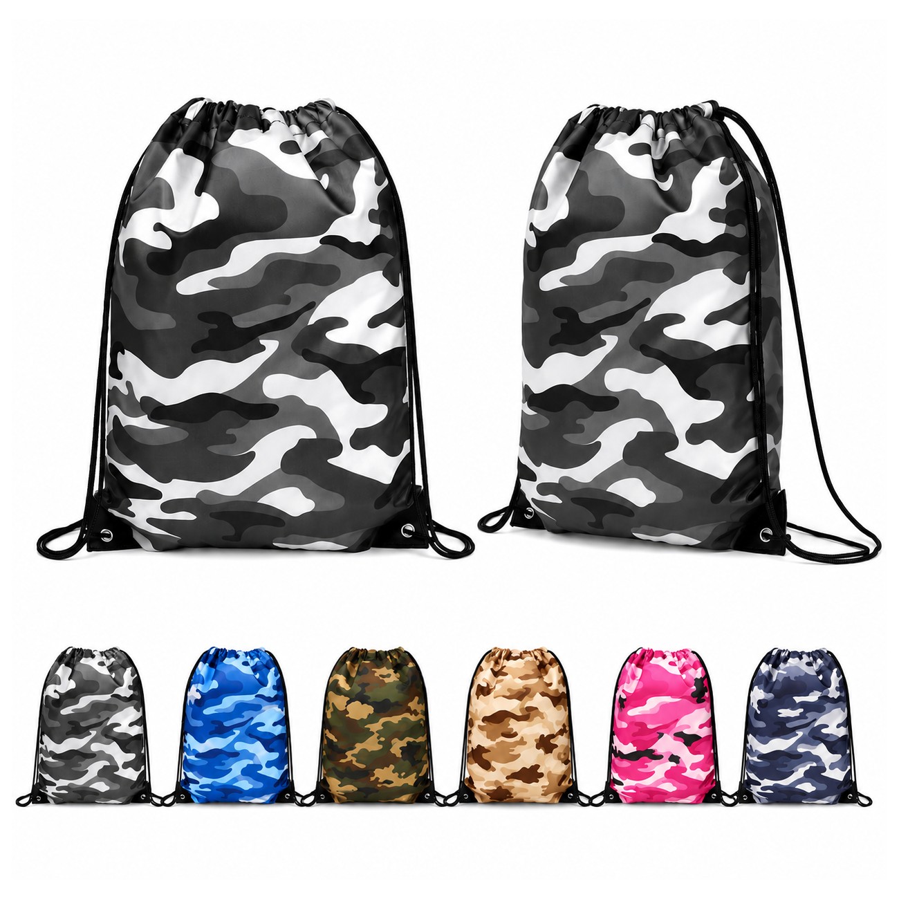 Structured Bottom Drawstring Bag
