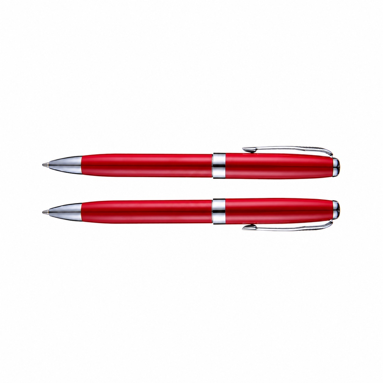Twist-Action Aluminum Ballpoint Pen — Red