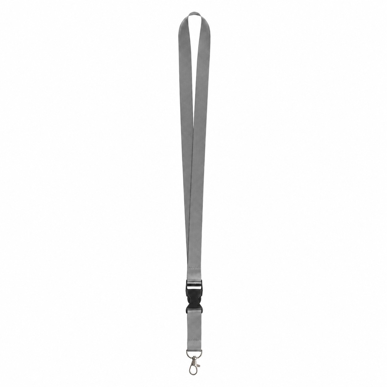 Polyester Badge Lanyard With Attachment Options — Gray