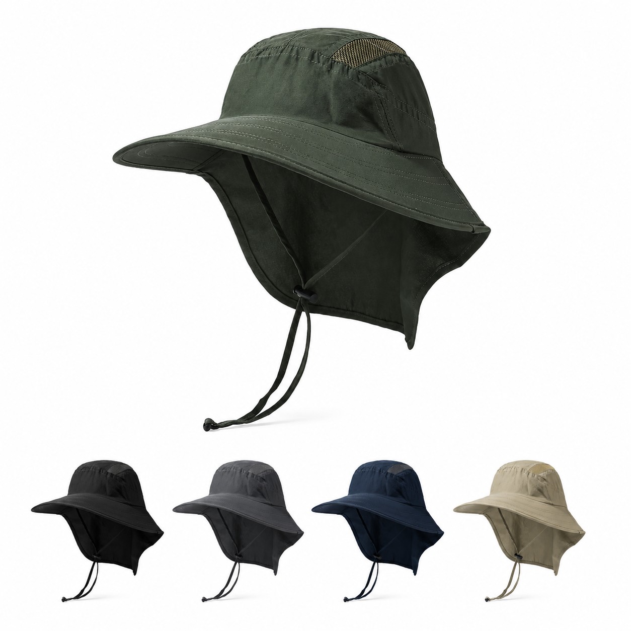 Polyester Neck Flap Safari Cap