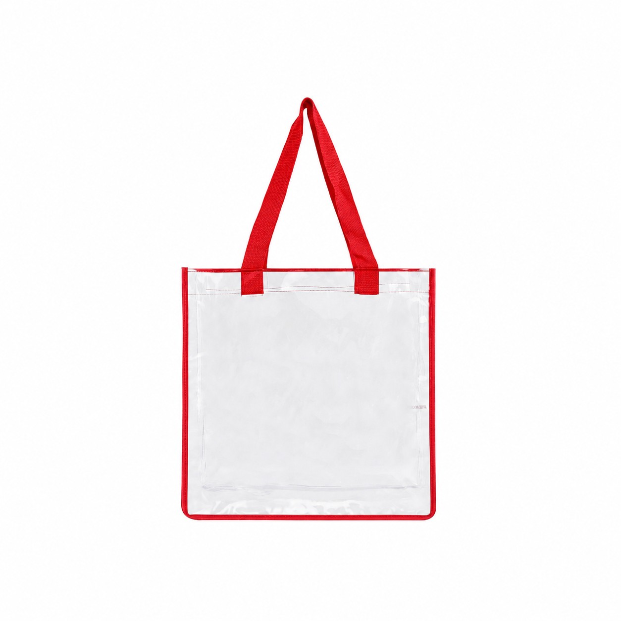 Clear PVC Tote Bag with 80GSM Non-Woven Trim — Red