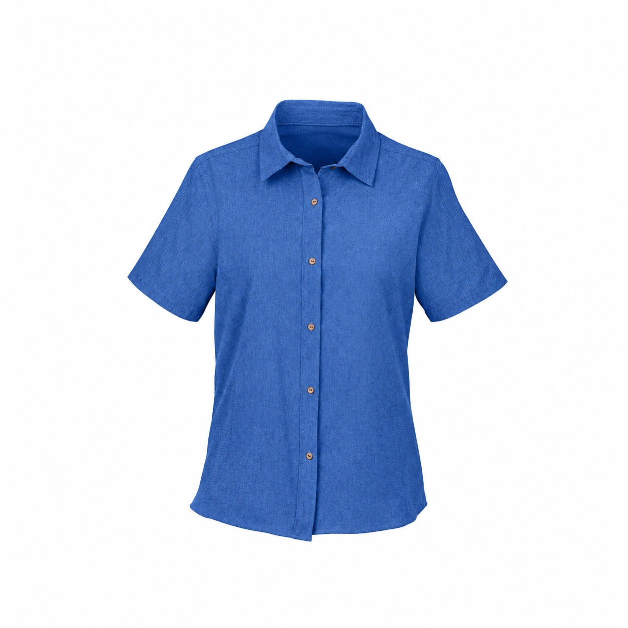 Collared Cotton Workwear Shirt — Blue