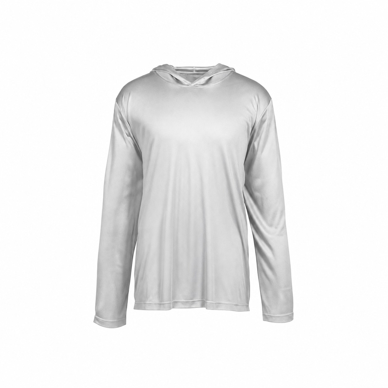 Hooded Polyester Performance Tee — Silver