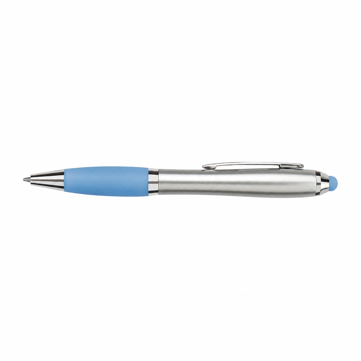 Soft Grip Stylus Twist Pen — Light Blue
