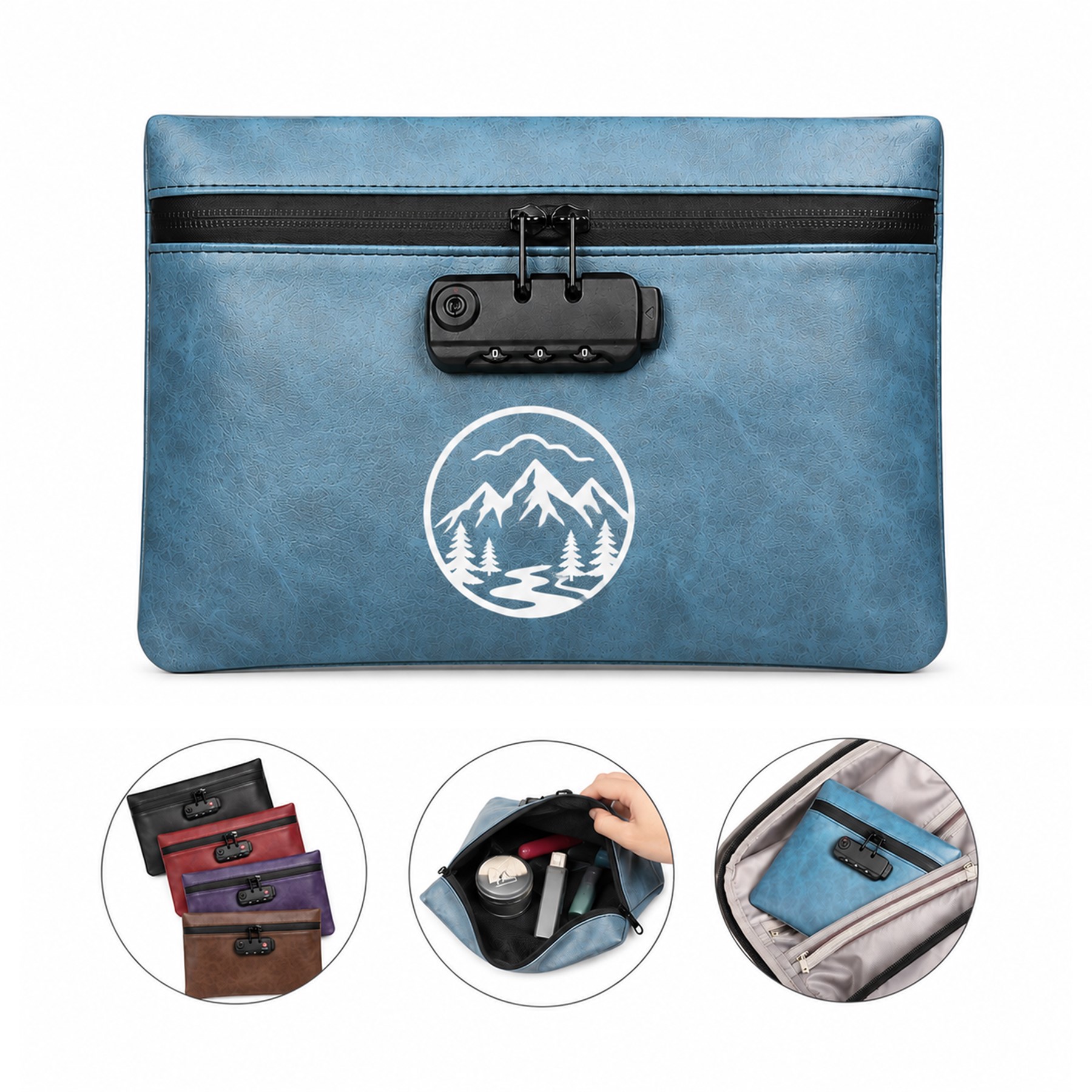 Carbon Lined PU Locking Storage Bag