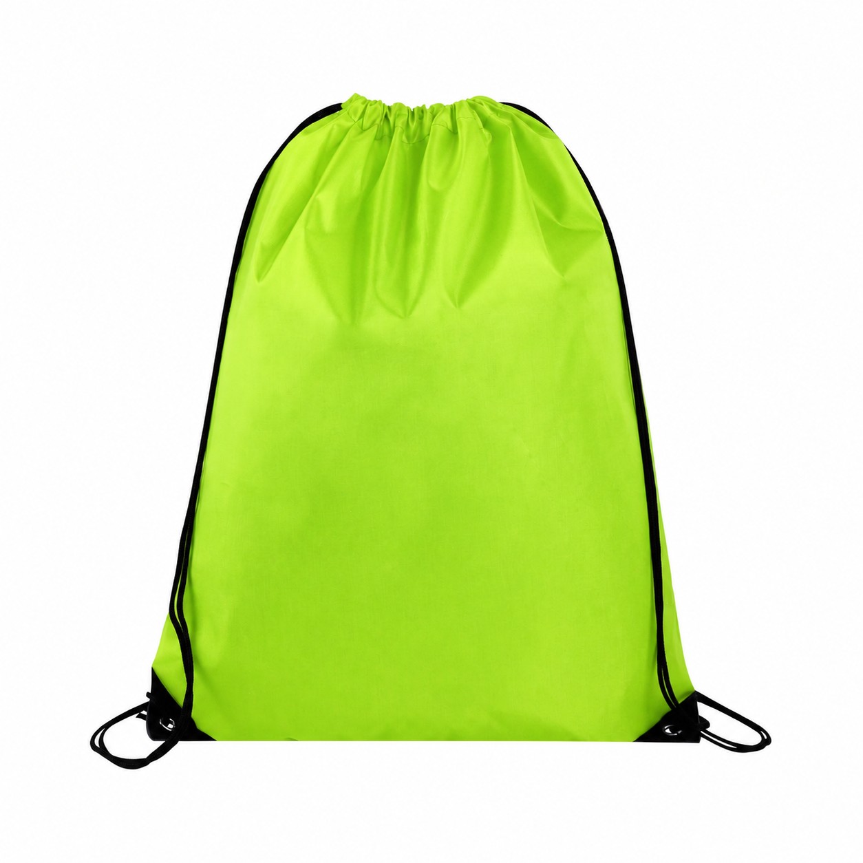 Polyester Drawcord Closure Drawstring Bag — Lime Green