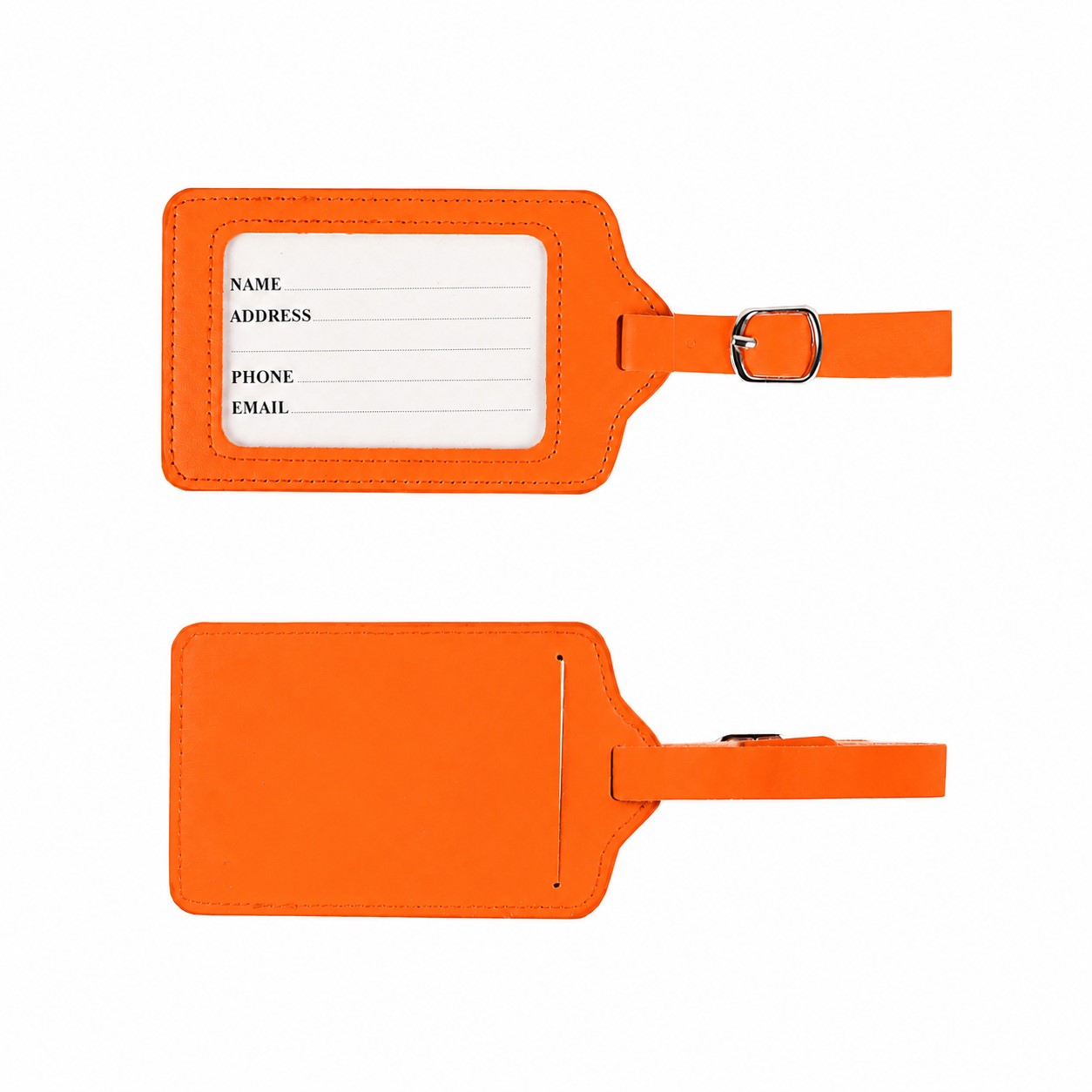 PU Leather Window Luggage Tag — Orange