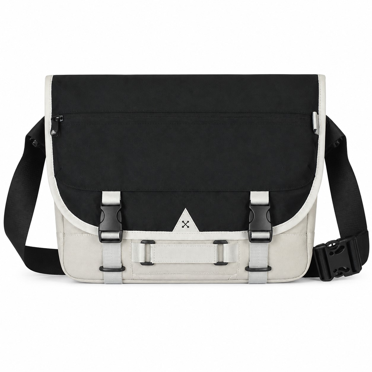 Two Tone Polyester Buckle Flap Messenger Bag — view 2