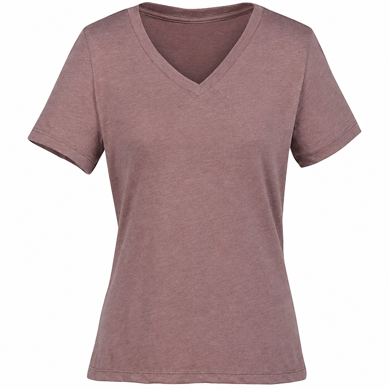 Ladies Heather Blend V Neck Tee — view 2