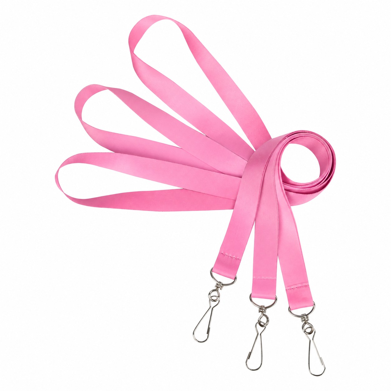 Polyester Lanyard With Clear Badge Holder — Pink