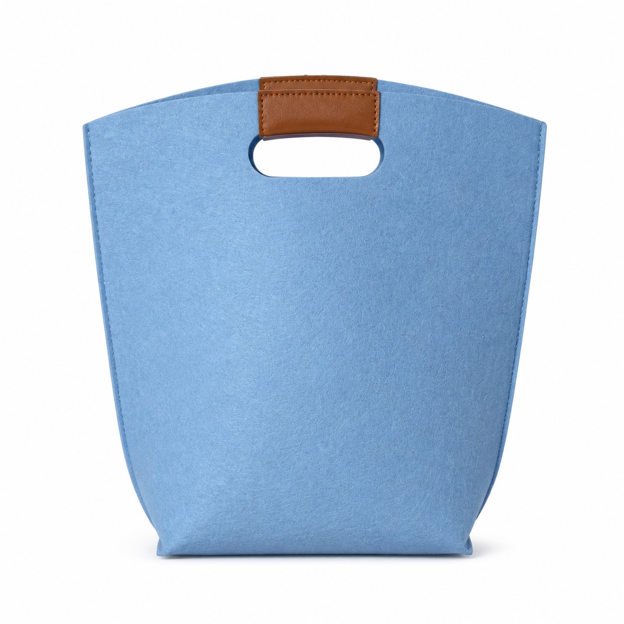 Felt Handbag With Leather Handle — view 2
