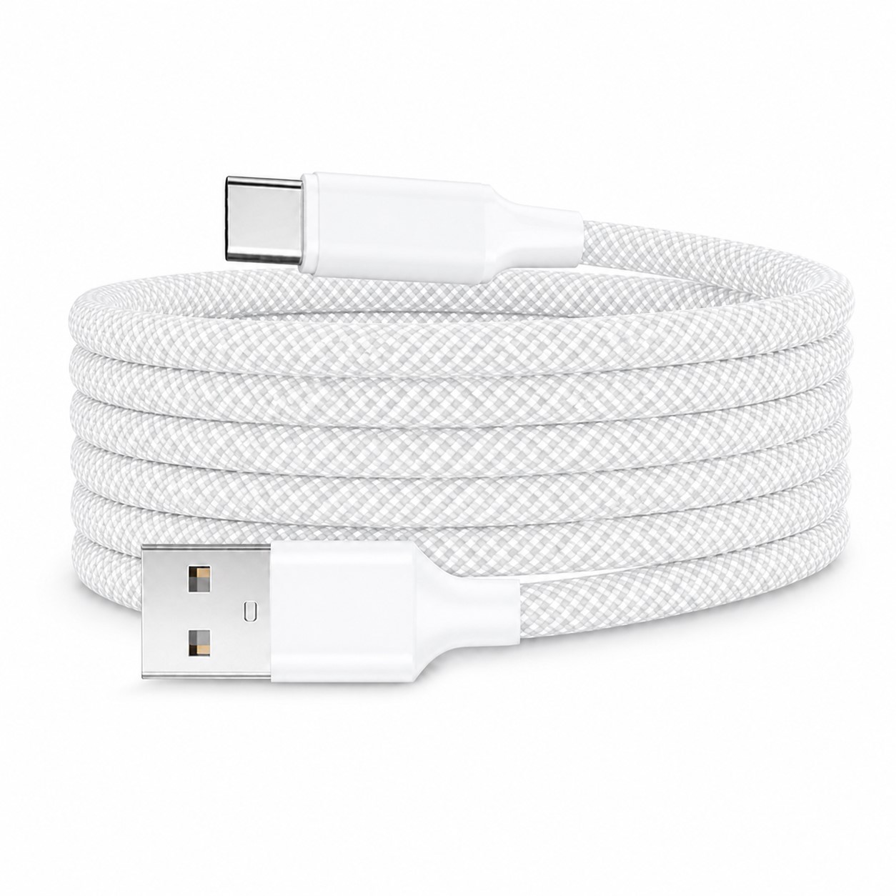 Self Winding Charging Cable — Clear White