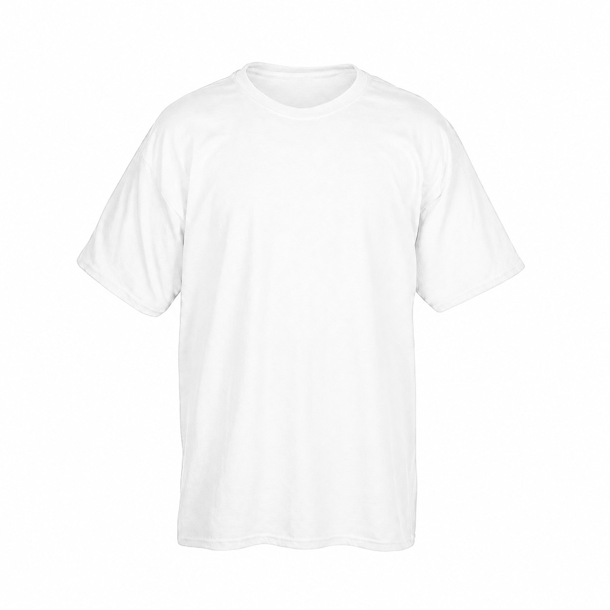 Cotton-Polyester Blend Crewneck T-Shirt — White