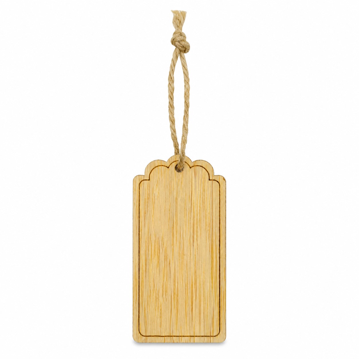Scalloped Bamboo Hanging Gift Tag — view 2